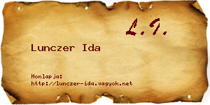 Lunczer Ida névjegykártya